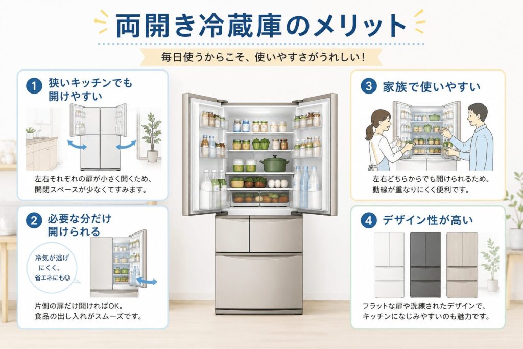 両開き冷蔵庫のメリット