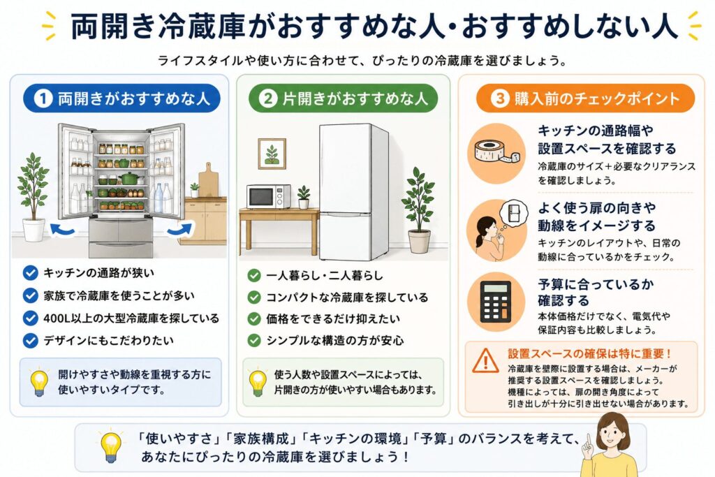 両開き冷蔵庫がおすすめな人